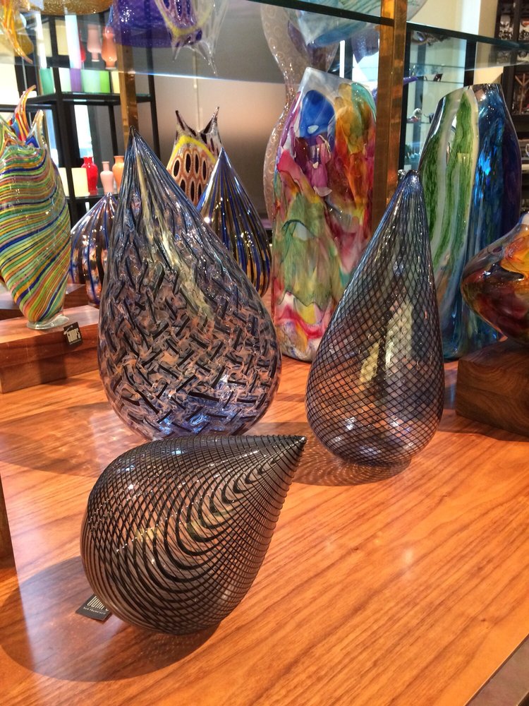artisan glass objects in Gumps San Francisco