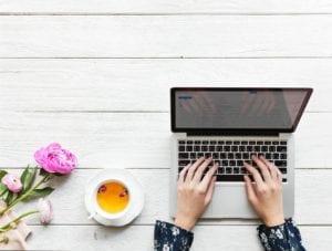 typing on a keyboard