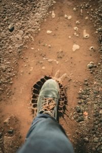 foot in mud