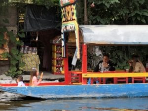 A trajinera at Xochimilco