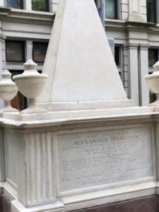 Alexander Hamilton’s grave at Trinity Church in NYC